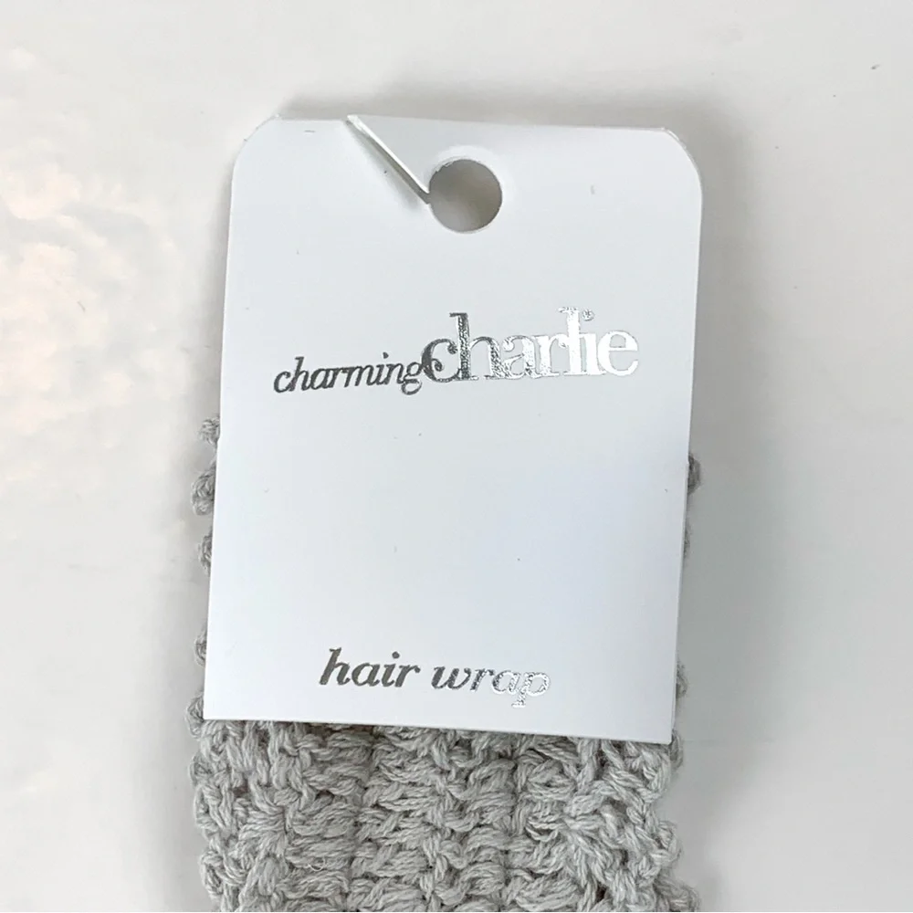 Crochet hair wrap gray women's Charming Charlie crochet headband